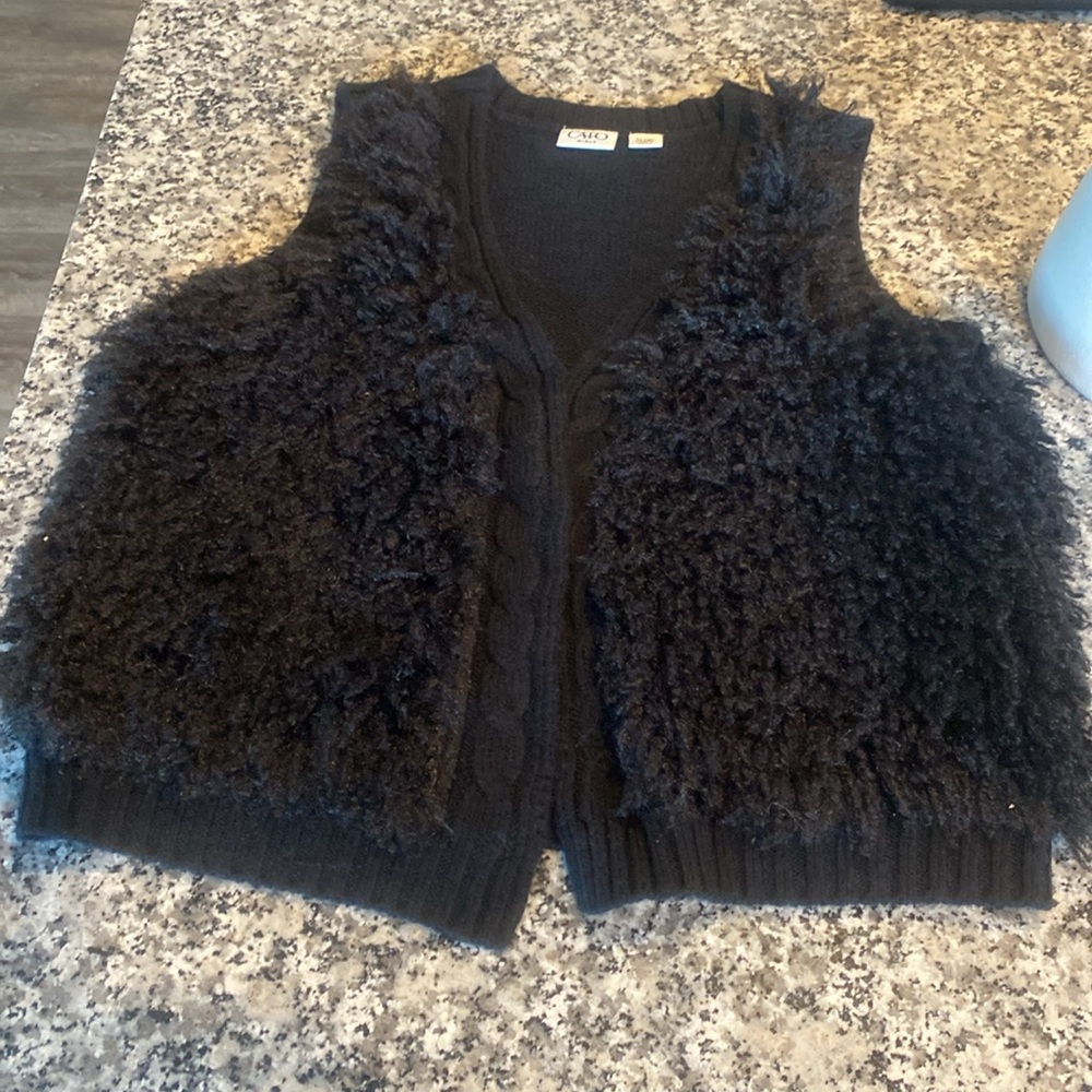 CATO furry knit vest